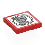 Tile Special 2 x 2 with SMART Tag with Turbo Laser Cannon Print (Red)