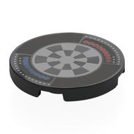 Tile Round 3 x 3 with Silver Dejarik Table, Red/Blue Buttons Print (Black)