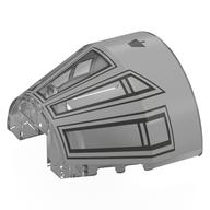 Windscreen 5 x 6 x 2 2/3, Curved Top with Millennium Falcon Cockpit Print (Trans-Clear)