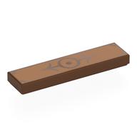 Tile 1 x 4 with Dark Brown Circle, 2 Arrows Print (Reddish Brown)