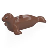Animal, Seal with Black Eyes Print (Medium Brown)