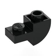 Brick Curved Inverted 1 x 2 with 1 x 1 Cutouts (Black)