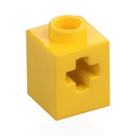 Technic Brick 1 x 1 with Axle Hole (Yellow)