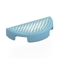Tile Round 1 x 2 Half Circle with Dark Turquoise Surface, White Dots Print (Medium Azure)