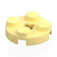 Plate Round 2 x 2 with Axle Hole Type 1 (+ Opening) (Bright Light Yellow)