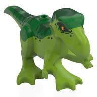 Animal, Dinosaur, T-rex Baby with Yellow Eyes, Dark Green Top Print (Lime)