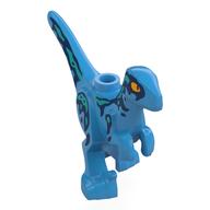 Animal, Dinosaur, Raptor, Child with Yellow Eyes, Dark Blue Markings Print (Dark Azure)