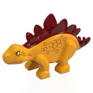 Animal, Dinosaur, Stegosaurus Small Bright Light Orange with Dark Red Spots Print (Dark Red)