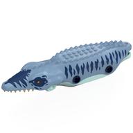 Animal Body Part, Dinosaur, Mosasaurus Body with Dark Blue Markings, Light Aqua Belly Print (Sand Blue)