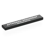 Tile 1 x 6 with White 'AVANGERS: DOOMSDAY SENTINEL ATTACK' Print (Black)