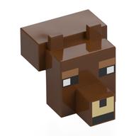 Animal Body Part, Head Blocky with Black/White Eyes, Medium Nougat Eyebrows, Tan Nose Print (Reddish Brown)