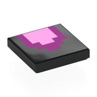 Tile 2 x 2 with Purple, Bright Pink Squares (Minecraft) (Black)