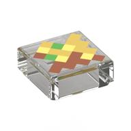 Tile 1 x 1 with Pixelated Totem of Undying Print (Trans-Clear)
