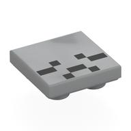 Tile Special 2 x 2 Inverted with Pixelated Ghast Face, Frown Print (Light Bluish Gray)
