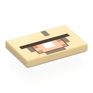 Tile 2 x 3 with Pixelated Orange Eye Print (Tan)