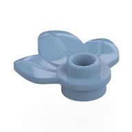 Plant, Plate 1 x 1 Round with 3 Leaves (Sand Blue)