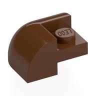 Brick Round, Curved 2 x 2 x 1, Corner (Reddish Brown)