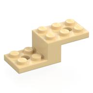 Bracket 5 x 2 x 1 1/3 with Holes, Pin Bottom (Tan)