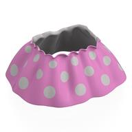 Duplo Skirt Satin with Pink Skirt Print (White)