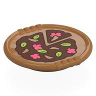 Duplo Disk with Pizza, Coral/Lime/Dark Tan Ingredients Print (Medium Nougat)