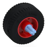 Wheel 18 x 14 with Pin Hole, Fake Bolts and Shallow Spokes With Black Tyre, Pin with Axle (Red)