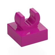 Tile Special 1 x 1 with Clip with Rounded Edges (Magenta)