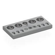 Tile 2 x 4 with Dashboard, Black Dials, Dark Bluish Grey Switches Print (Light Bluish Gray)