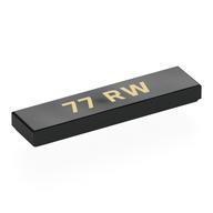 Tile 1 x 4 with Tan '77 RW' Print (Black)