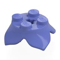 Plant, Leaves, Round 2 x 2 x 2/3 with + Axle Hole and 4 Leaf Extensions (Blue Violet)