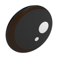 Shield Round Bowed with Eye, White Circles, Reddish Brown Iris Print (Black)