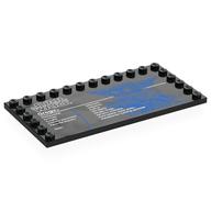 Plate Special 6 x 12, Studs on 3 Edges with 'LEGO STAR WARS GROGU', Stats Print (Black)