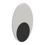 Shield Ovoid with Grip with Black Oval (Eye) Print (White)