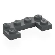 Plate Round Half 2 x 4 with 1 x 2 Cutout (Dark Bluish Gray)