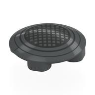 Plate Round 2 x 2 with Rounded Bottom with Black Circles, Lattice Print (Dark Bluish Gray)