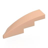 Brick Wedged, Curved 1 x 4 with Stud Notch Right (Light Nougat)