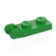 Hinge Plate 1 x 2 Locking with 2 Fingers On End, without Groove, 7 Teeth (Bright Green)