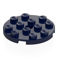 Plate Round 4 x 4 with Pin Hole (Dark Blue)