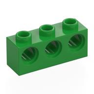 Technic Brick 1 x 3 [3 Pin Holes] (Bright Green)
