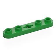 Technic Plate 1 x 5 with Smooth Ends, 4 Studs and Centre Axle Hole (Bright Green)