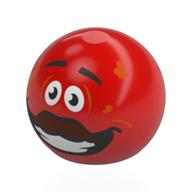 Technic Ball Joint with Black Eyebrows, White Eyes, Reddish Brown Moustache, Smile Print (Red)