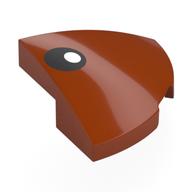 Brick Round Corner, Curved 2 x 2 x 2/3 Quarter Circle with Black Eye, White Pupil Print (Dark Orange)