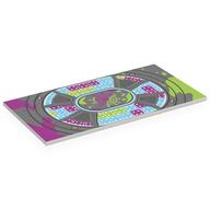 Tile 8 x 16 with Dance Floor, Light Bluish Gray Surface, Lime/Bright Light Blue/Magentas Squares, Splotches Print (White)