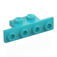 Bracket 1 x 2 - 1 x 4 [Rounded Corners at Bottom, Square Corners at Top] (Medium Azure)