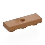 Tile Special 1 x 3 Inverted with Center Hole (Medium Nougat)