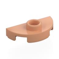 Plate Special Round 1 x 2 Half Circle with Stud (Jumper) (Nougat)