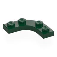 Plate Round Corner 3 x 3 with 2 x 2 Round Cutout (Dark Green)