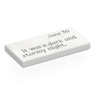 Tile 2 x 4 with 'June 30', 'It was a dark and stormy night.' Print (White)