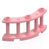 Fence Spindled 4 x 4 x 2 Quarter Round with 3 Studs (Warm Pink)