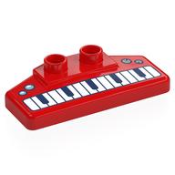 Duplo Rear Spoiler 2 x 4 x 1 / 2 with Piano / Keyboard Print (Red)