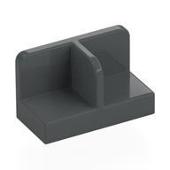 Panel 1 x 2 x 1 with Rounded Corners and Central Divider (Dark Bluish Gray)
